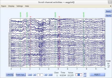تنظیم محدوده زمانی جهت نمایش در EEGlab