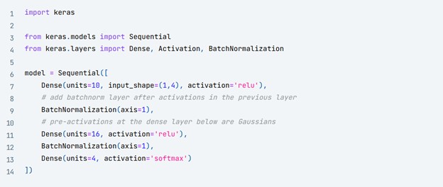 Batch Normalization in keras